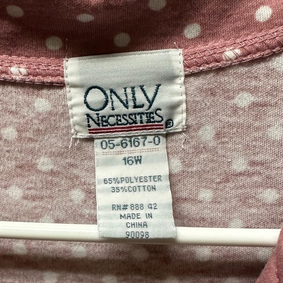 Only Necessities Pink Long Dress with White Polka Dots, 16W, Pre-owned - Picture 4 of 5